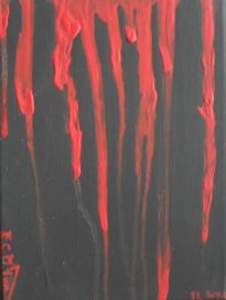 Blut, Öl auf Leinwand, 2012, 23,8 x 17,8 cm