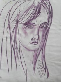 Portrait-Skizze 1, Pastellkreide, 2016, 39,6 x 29,7 cm