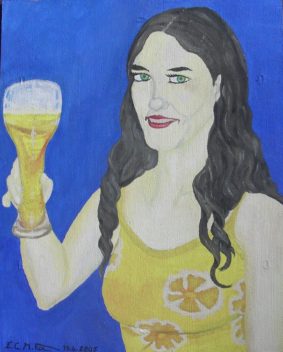 Selbstbildnis mit Kristallweizen, für Daniel, Temperafarben, 2005, 50 x 40 cm